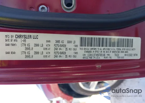 2009 Dodge Ram 1500 Slt/Sport/Trx из США, поврежденный, VIN 1D3HV13T49S769108